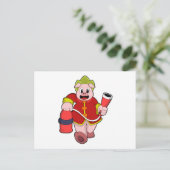 豚消防士消火器 ポストカード (スタンド正面)