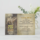 豚焼きの古いヴィンテージパーティの招待状 招待状 (スタンド正面)