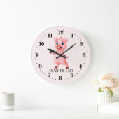 豚熱狂する婦人の追加文字 ラージ壁時計 (ホーム)