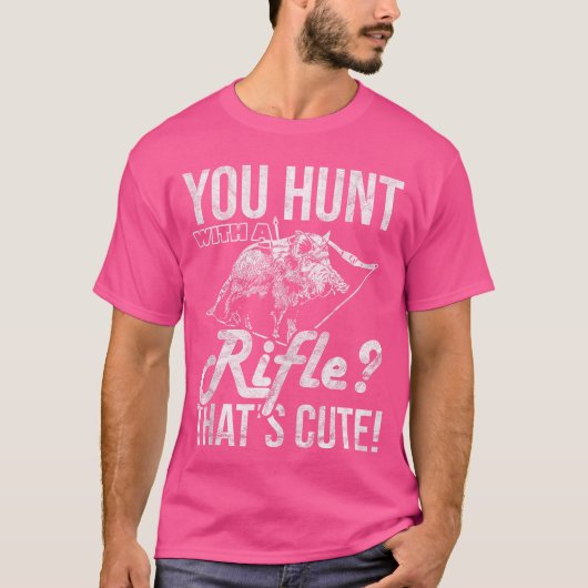豚狩りハンターライフルで狩りをカット Tシャツ (正面)