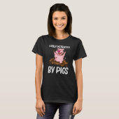 豚男性へ女子ホッグ農家農場動物 Tシャツ (正面フル)