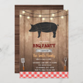 豚素朴のBBQテーマ 招待状 (正面/裏面)