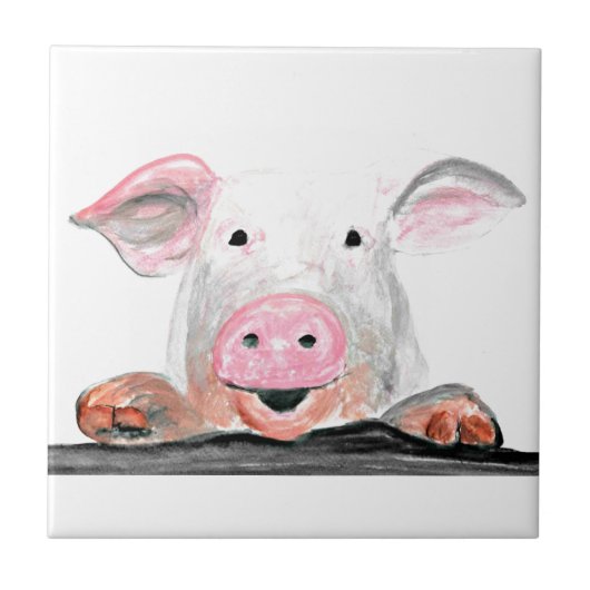 豚素朴飼育動物農場の水色 タイル (正面)