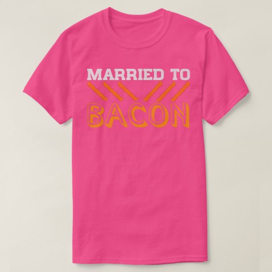 豚結婚した豚の肉プレミアムをベーコンジョーク Tシャツ (デザイン正面)
