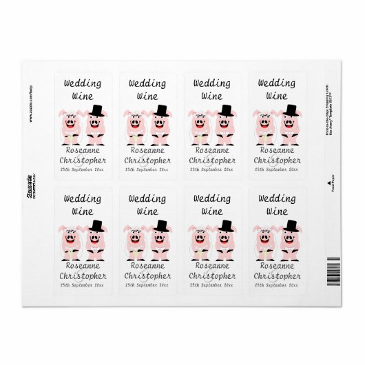 豚結婚酒 ラベル (フルシート)