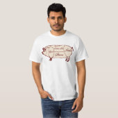 豚肉カット図のシャツ Tシャツ (正面フル)