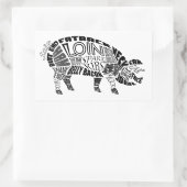 豚肉タイポグラム 長方形シール (バッグ)