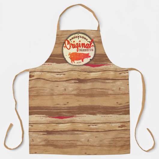 豚肉バーベキューバーベキューミートパーソナライズされたキッチン エプロン (正面)