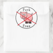 豚肉フリーNo Pigs食品ラベルシールアレルギー ラウンドシール (バッグ)
