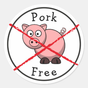 豚肉フリーNo Pigs食品ラベルシールアレルギー ラウンドシール