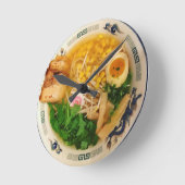 豚肉ラーメン麺スープ ラウンド壁時計 (傾斜)