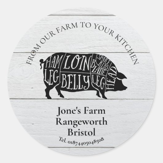 豚肉農家マーケティング生産バター農家 ラウンドシール (正面)