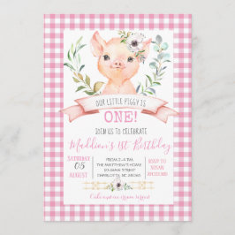 豚誕生日シャワーの招待 招待状