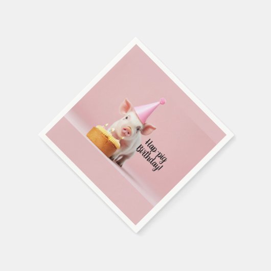 豚誕生日! スタンダードカクテルナプキン (角)