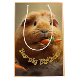 豚誕生日! ミディアムペーパーバッグ