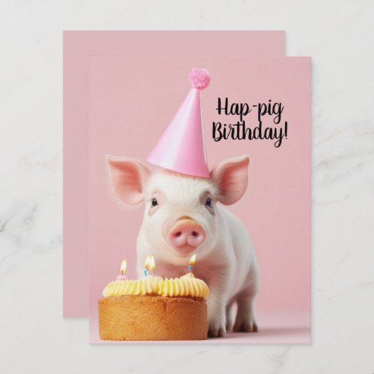 豚誕生日! 招待状 (正面/裏面)