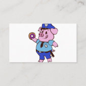 豚警官食べ物の|背景色を選択 名刺 (裏面)