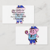 豚警官食べ物の|背景色を選択 名刺 (正面/裏面)