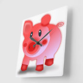 豚豚 スクエア壁時計 (傾斜)