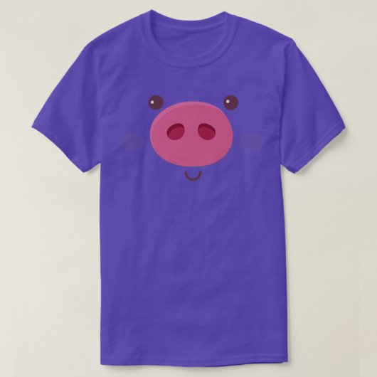 豚顔衣装おかしなハロウィンプレミアム4455 Tシャツ (デザイン正面)
