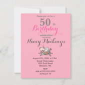 豚飛んでいるかわいい納屋の動物のカスタマイズ可能誕生日 招待状 (正面)