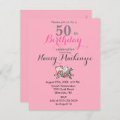 豚飛んでいるかわいい納屋の動物のカスタマイズ可能誕生日 招待状 (正面/裏面)