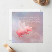 豚飛んでいるが羽を成長 ノートカード (正面/裏面インサイチュ)