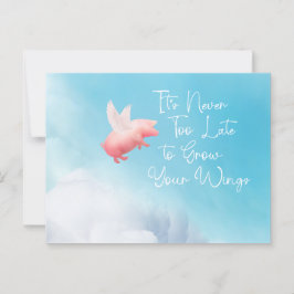 豚飛んでいるが羽を成長 ポストカード