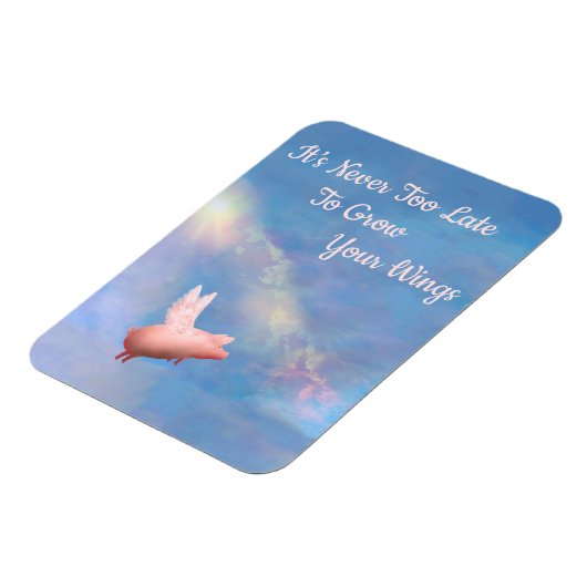 豚飛んでいるが羽を成長 マグネット (左側)