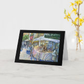 豚飛んでいるとワインの角 カード (黄色い花)