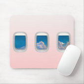 豚飛んでいると飛行機の窓 マウスパッド (マウス)