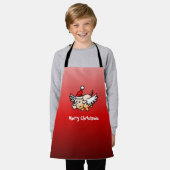 豚飛んでいるのクリスマス エプロン (着用した状態)