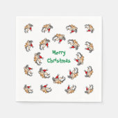 豚飛んでいるのクリスマス スタンダードカクテルナプキン (正面)
