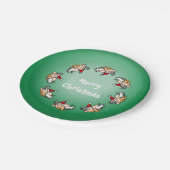 豚飛んでいるのクリスマス ペーパープレート (アングル)