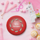 豚飛んでいるのクリスマス ペーパープレート (パーティー)