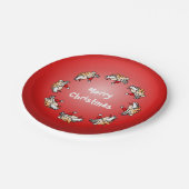 豚飛んでいるのクリスマス ペーパープレート (アングル)