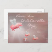 豚飛んでいるの信じ難い日 ポストカード (正面/裏面)