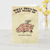 豚飛んでいるの肉 カード (黄色い花)