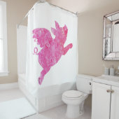 豚飛んでいるの贈り物、豚が飛ぶ飛んでいるとき。 シャワーカーテン (インサイチュ)