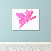 豚飛んでいるの贈物，豚が飛ぶとき，豚飛んでいる，豚， キャンバスプリント (インサイチュ (ウッドフロア))