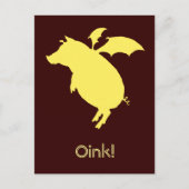 豚飛んでいるの ポストカード (正面)
