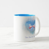 豚飛んでいるキス真の愛は信じられないほどのマグカップ ツートーンマグカップ (正面右)