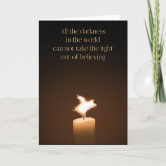 豚飛んでいるキャンドル火炎グリーティングカード カード