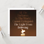 豚飛んでいるキャンドル炎フラットグリーティングカード カード (正面/裏面インサイチュ)