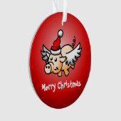 豚飛んでいるクリスマスアクリルオーナメント オーナメント (正面)