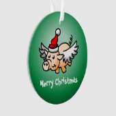 豚飛んでいるクリスマスアクリルオーナメント オーナメント (正面)