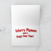 豚飛んでいるクリスマスカード シーズンカード (内部)