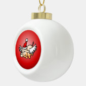 豚飛んでいるクリスマスセラミックボールオーナメント セラミックボールオーナメント (右)