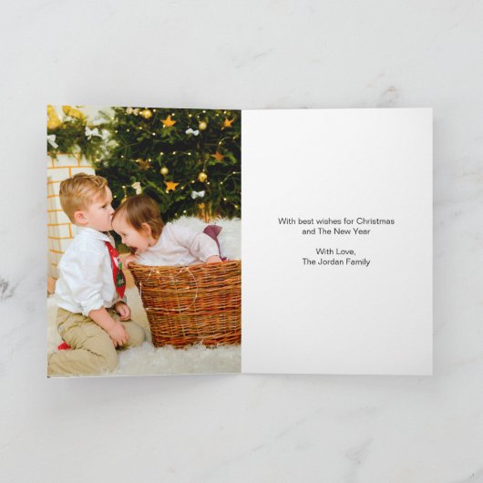 豚飛んでいるクリスマスフォトカード シーズンカード (内部)