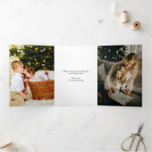 豚飛んでいるクリスマスフォトカード 三つ折りクリスマスカード (内部)